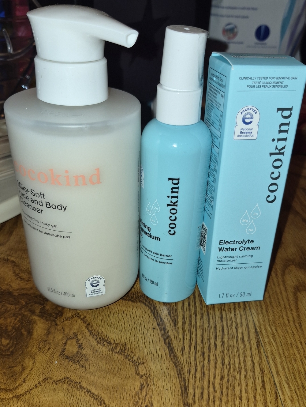Cocokind Blue Electrolyte Water Cream & Hydrating Body Cleanser Set Nwt